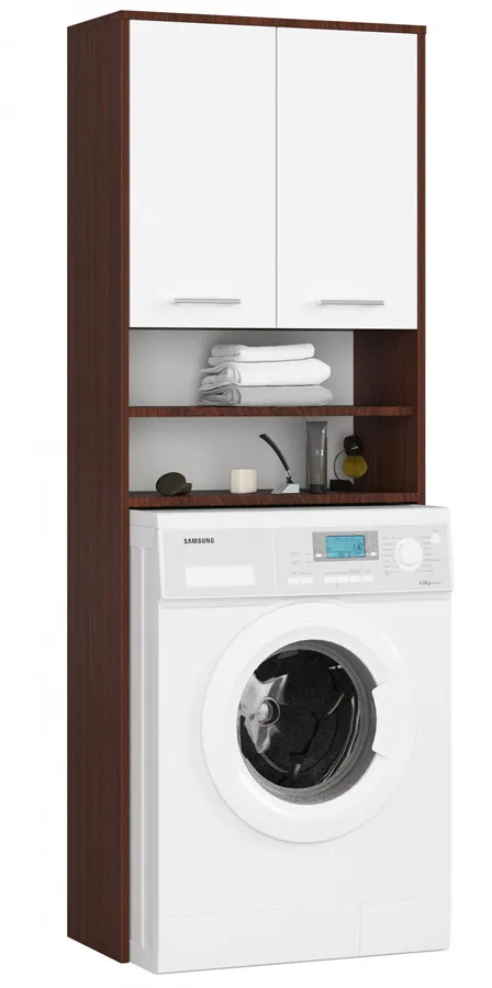 Słupek łazienkowy nad pralkę wenge + biały K2-C28