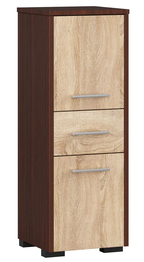 Półsłupek łazienkowy z szufladą wenge + dąb sonoma - Riten 3X