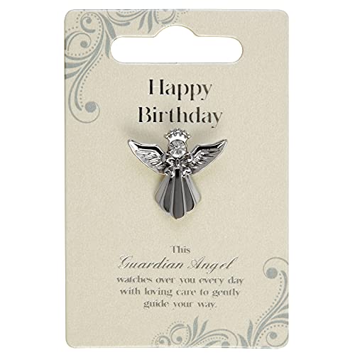 Guardian Angel Happy Birthday | Pomysł na Prezent | Przypinka do przypinania | Broszka, Srebrna, Jeden rozmiar