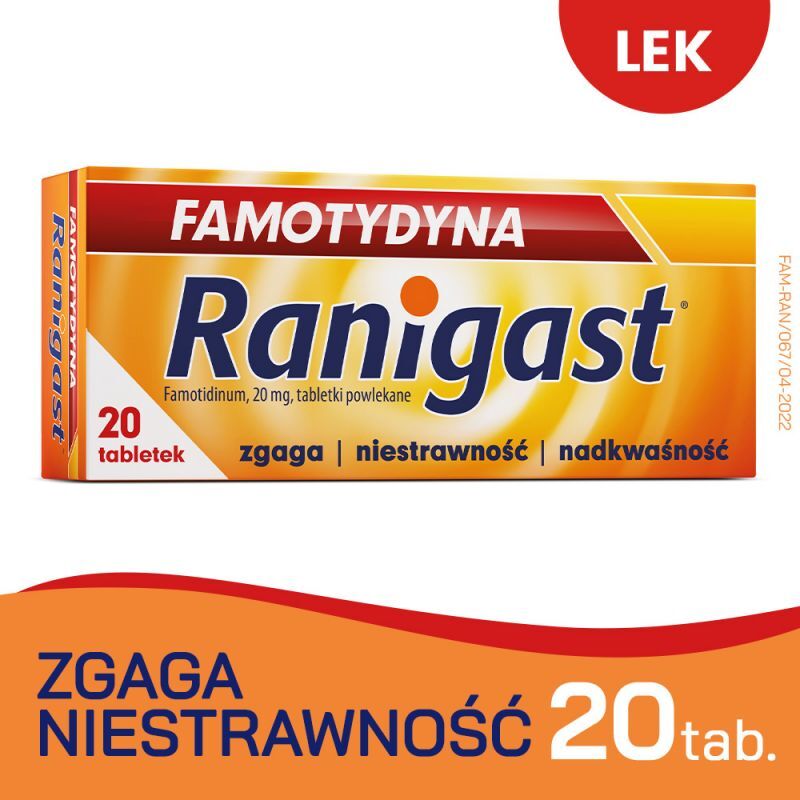 Polpharma Famotydyna Ranigast 20 mg x 20 tabl powlekanych