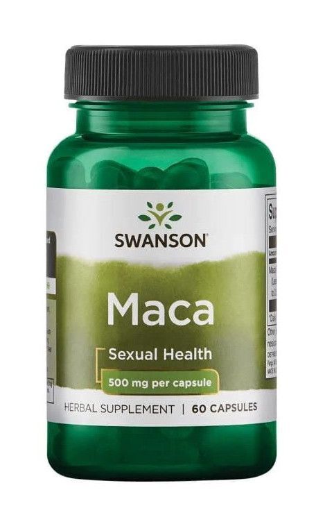 Фото - Вітаміни й мінерали Swanson Maca Extract , 500 mg, 60 kapsułek ziołowych (peruwiańska rzeżucha)