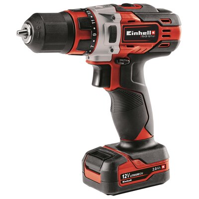 Einhell cordless drill TE-CD 12/1 Li red black 2x Li-ion battery 2Ah