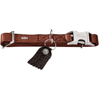 Hunter hundedressurhalsung Round & Soft Cody, średnica 1 cm, Bison skórzana, ciemnobrązowy CODY