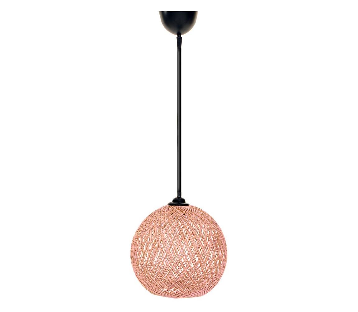Żyrandol na lince JUTE 1xE27/60W/230V różowy