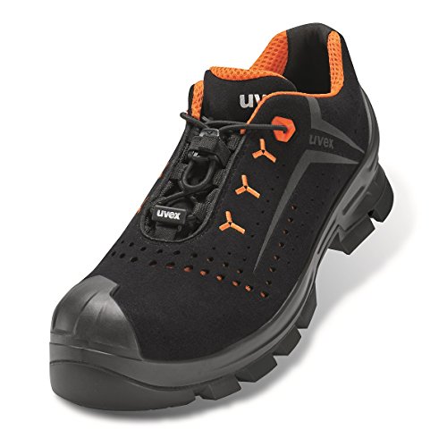 Uvex Low Shoe 6521/2 S1P size45 PU/Rubber W11 buty przeciwpożarowe, Nero, Arancione, 45 EU