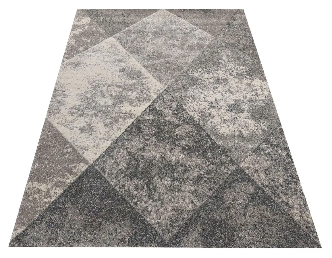 Szary geometryczny nowoczesny dywan B9-G38