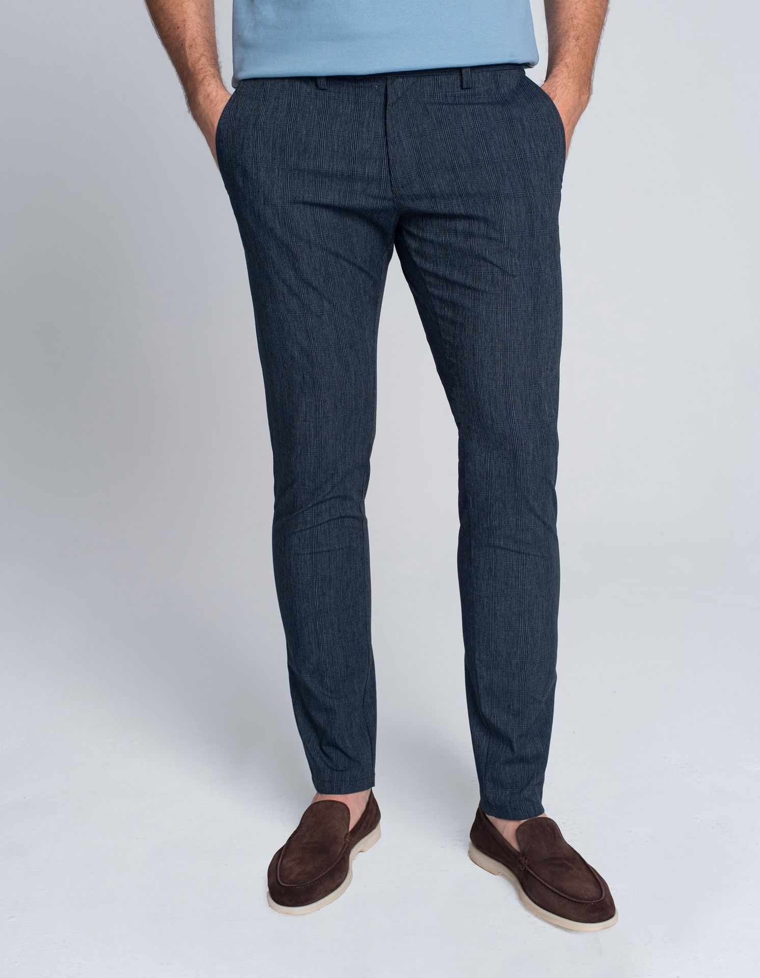 Borgio spodnie alife granatowy slim fit