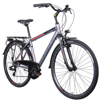 Indiana Rower trekkingowy X-Road 1.0 M21 28 cali męski Czerwono-grafitowy Raty 21ME520G53