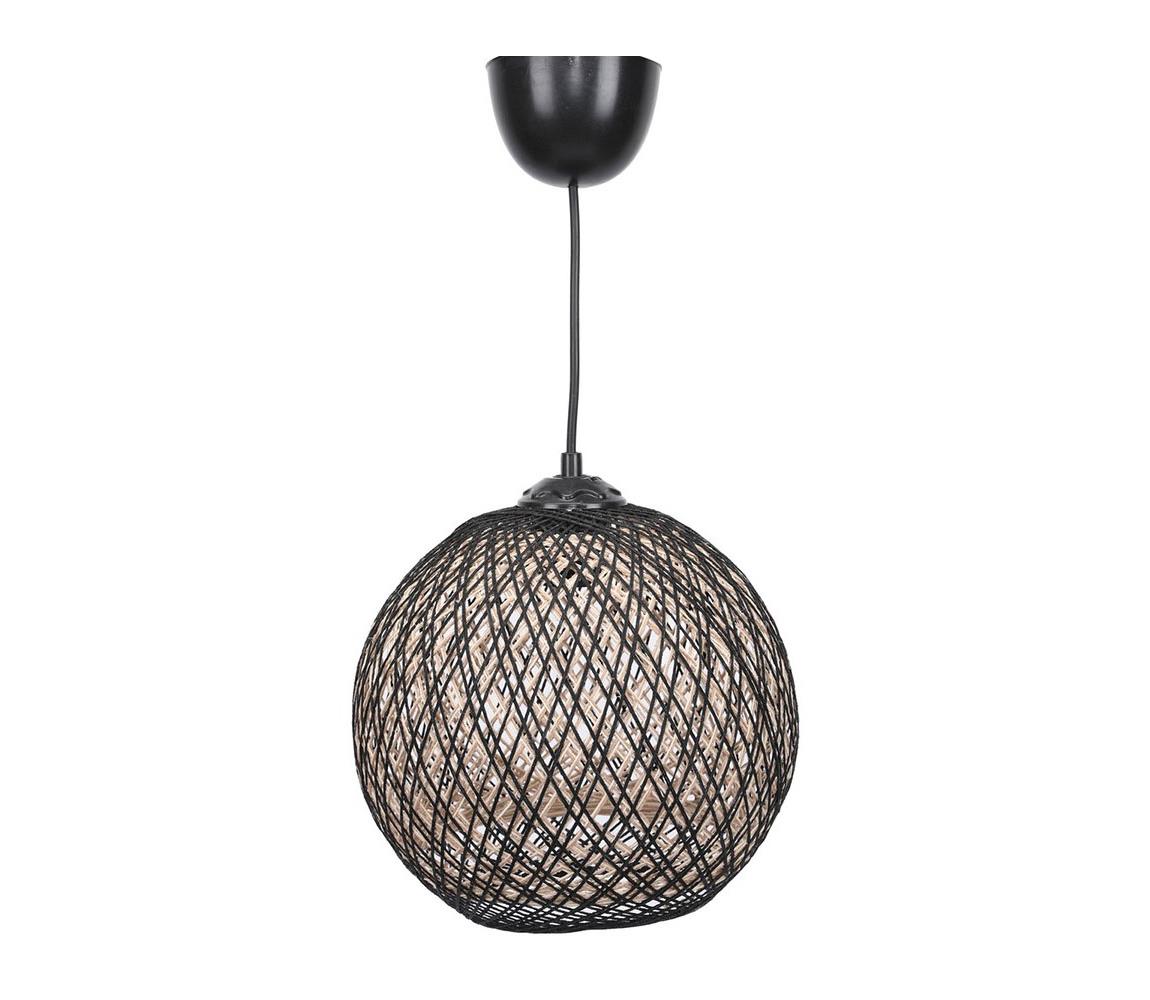 Żyrandol na lince JUTE 1xE27/60W/230V czarny
