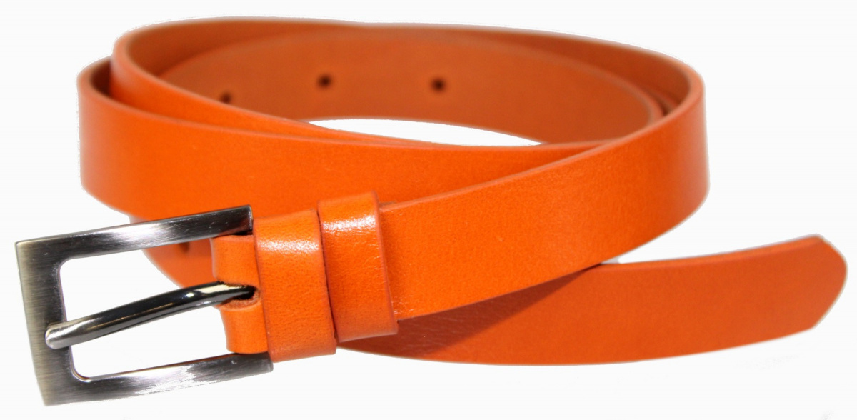 Pasek Damski Skórzany PAS-MAX (PL) 25 mm POMARAŃCZOWY Wąski