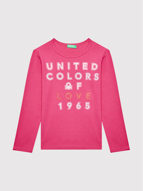 Benetton United Colors Of Bluzka 3I9WC154I Różowy Regular Fit
