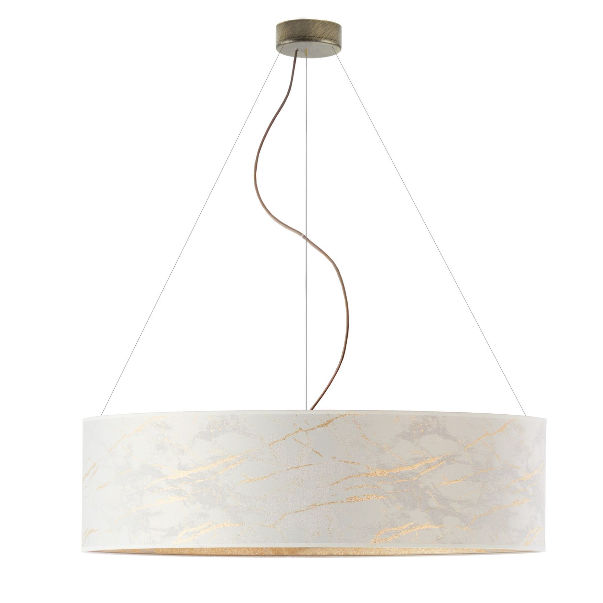 Nowoczesna lampa wisząca nad stół PORTO MARMUR fi - 80 cm - kolor biały