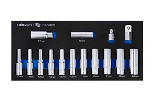 hogert technik Zestaw nasadek z adapterami 14 szt., wkład EVA HT7G125 HT7G125