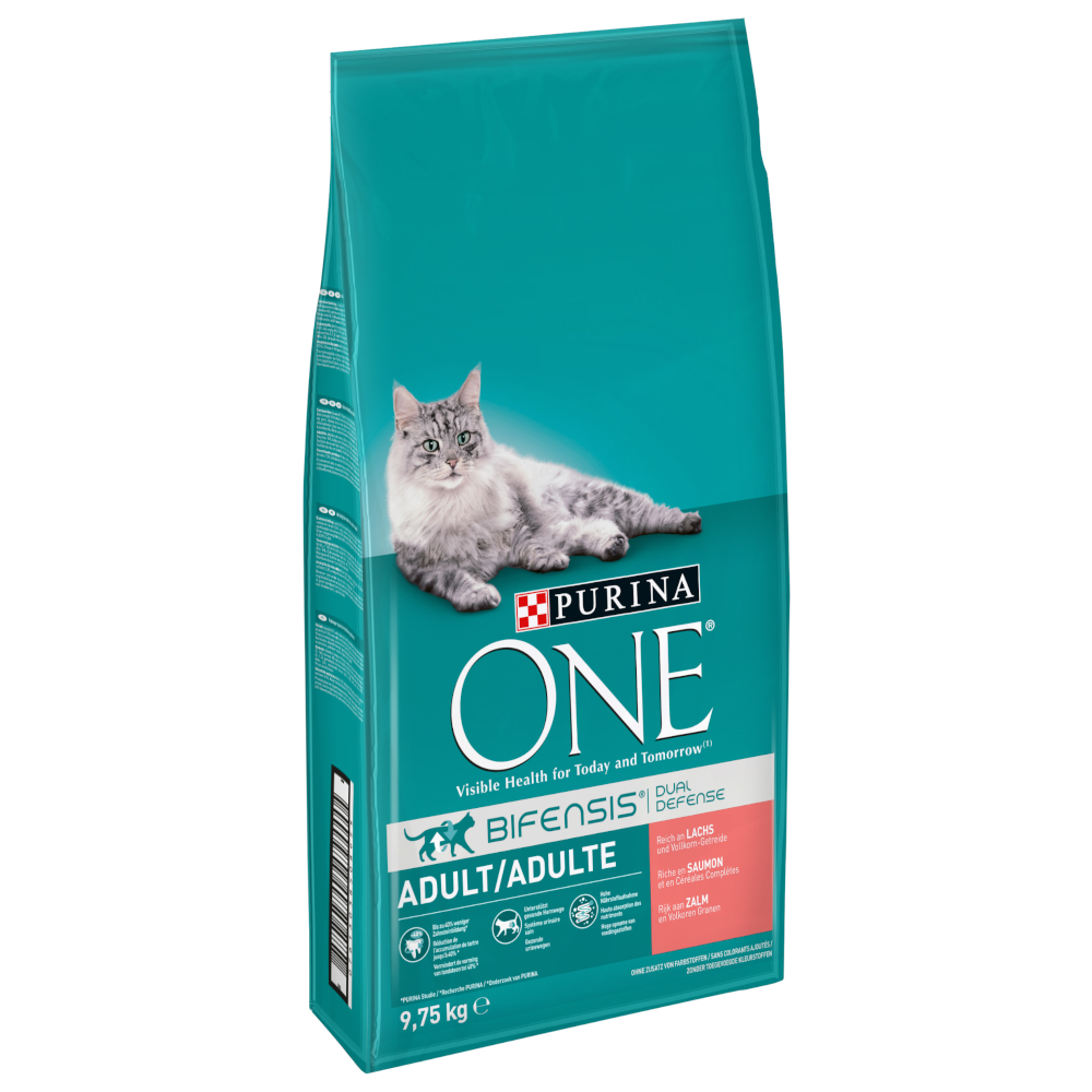 Purina ONE Adult, łosoś ze zbożem pełnoziarnistym - 9,75 kg