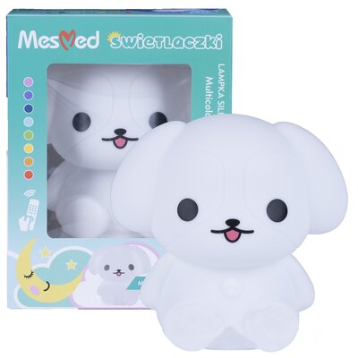 mesmed Mesmed Lampka silikonowa z pilotem zmieniająca kolory Świetlaczek Piesek MM027