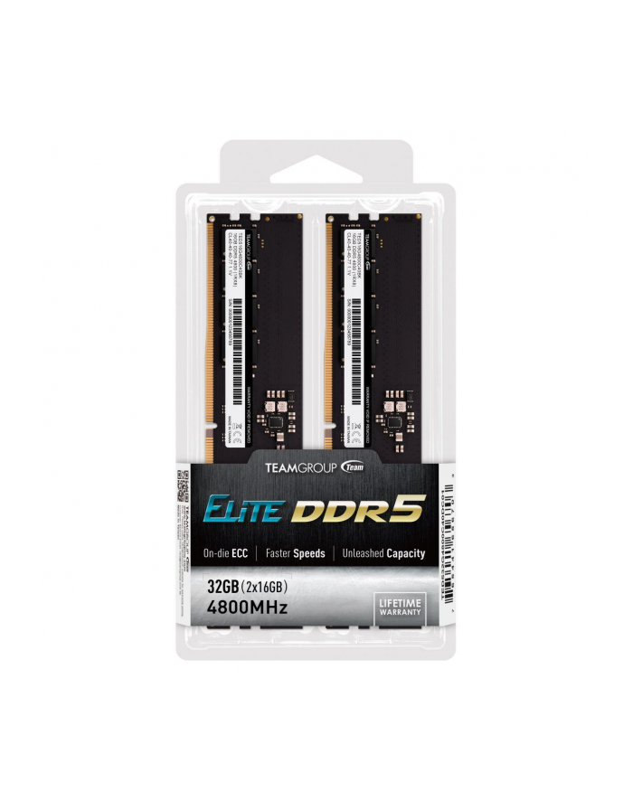 Team Group DDR5 ELITE 32GB (2x16GB) 4800MHz CL40 1,1V Black TED532G4800C40DC01