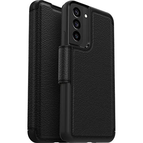 OtterBox Strada Skórzane Etui do Samsung Galaxy S22+, Wstrząsoodporne, Miejsce na Karty, Potrójnie Przetestowane Zgodnie ze Standardem Wojskowym, Czarne