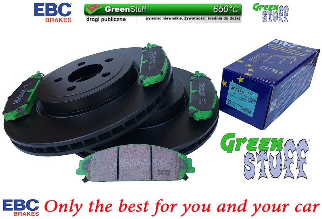 Przednie klocki GreenStuff + tarcze hamulcowe 345mm EBC seria PREMIUM Dodge Magnum
