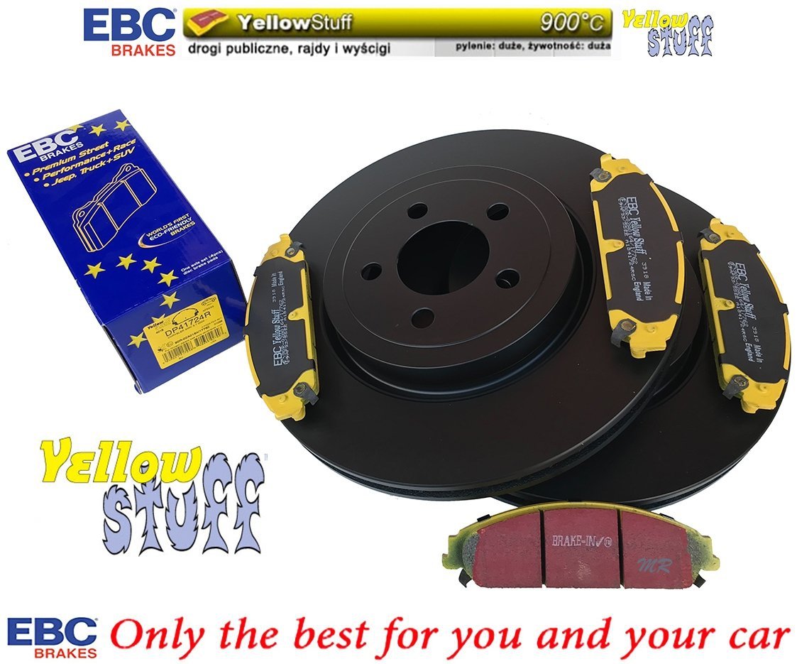 Przednie klocki YELLOWSTUFF + tarcze hamulcowe 345mm EBC seria PREMIUM Lancia Thema