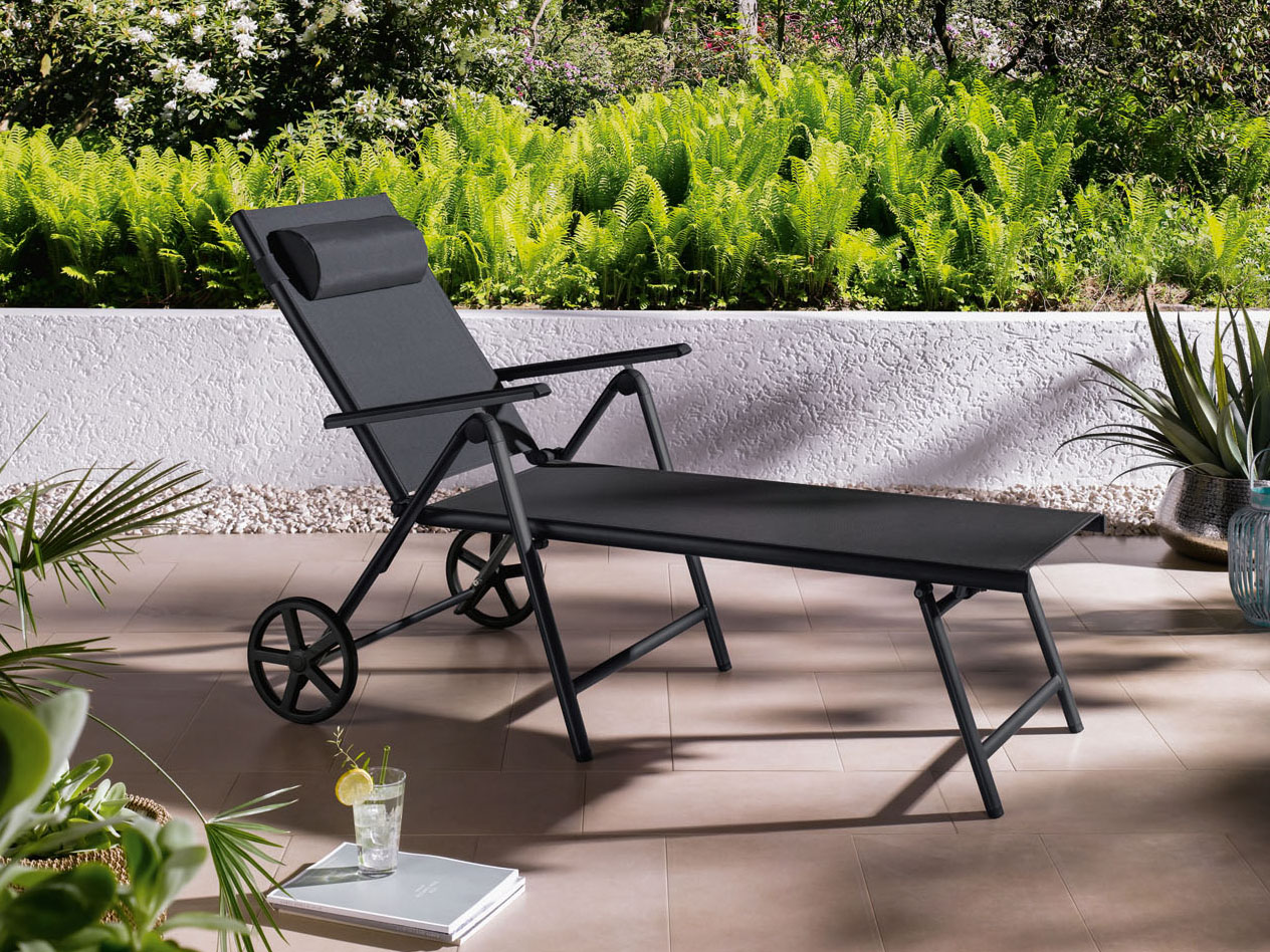 Livarno Home Livarno Home Leżak aluminiowy Houston regulowany, czarny/antracytowy 4055334578868