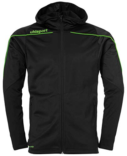 uhlsport Kurtka dziecięca Stream 22 Track Hood Jacket unisex czarny czarny/zielony fluorescencyjny 152