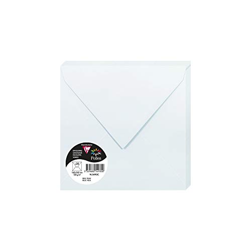 Clairefontaine 5493C - Opakowanie 20 kopert z gumką pyłkową 16,5x16,5 cm 120g, niebieskie