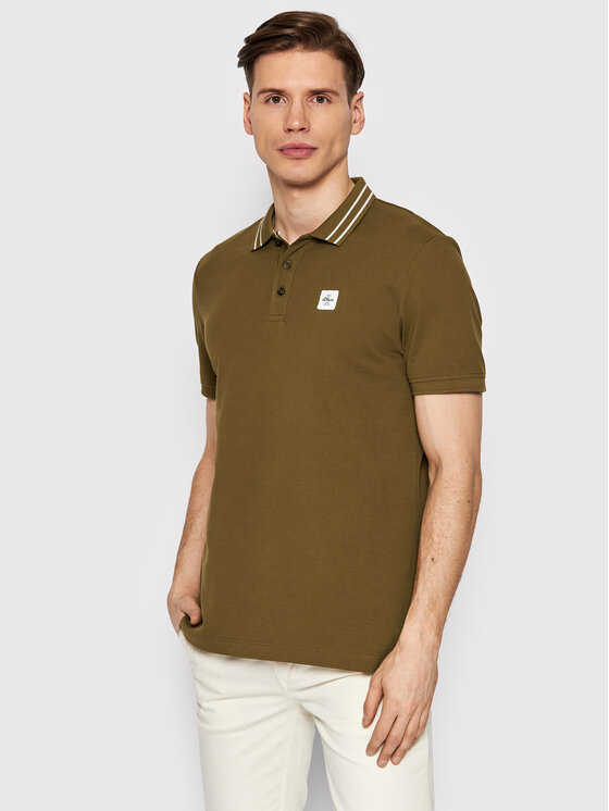 s.Oliver Polo 2111299 Brązowy Regular Fit