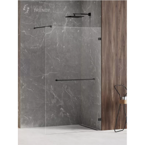 New Trendy EXK-2678 KABINA AVEXA BLACK WALK-IN U 80x200 CZYSTE 6mm ACTIVE SHIELD