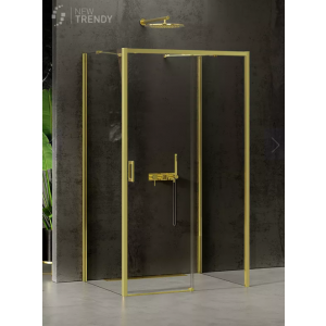 New Trendy K-1107 KABINA PRIME LIGHT GOLD PROSTOKĄTNA PRZY$28CIENNA L 110x100x200 CZYSTE 6mm ACTIVE SHIELD