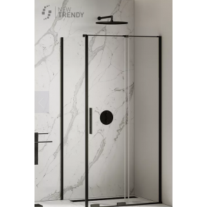 New Trendy EXK-4149 KABINA SMART BLACK PROSTOKĄTNA 150x80x200 CZYSTE 8mm ACTIVE SHIELD