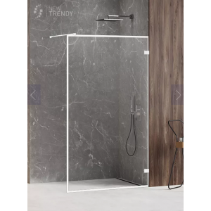 New Trendy EXK-2999 KABINA AVEXA WHITE WALK-IN U 140x200 CZYSTE 6mm ACTIVE SHIELD
