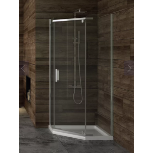 New Trendy K-0809 KABINA NEW KOMFORT PI$1351CIOKąTNA U 100x80x195 CZYSTE 8mm ACTIVE SHIELD