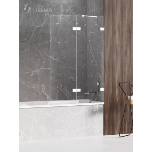 New Trendy EXK-2980 PARAWAN NAWANNOWY AVEXA WHITE U 140x150 CZYSTE 6mm ACTIVE SHIELD