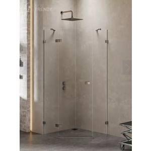 New Trendy EXK-3830 KABINA AVEXA GUNMETAL BRUSHED PI$90CIOKąTNA P 80x80x200 CZYSTE 6mm ACTIVE SHIELD