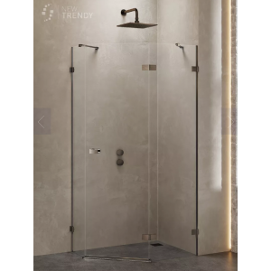 New Trendy EXK-3838 KABINA AVEXA GUNMETAL BRUSHED PI$355CIOKąTNA L 100x80x200 CZYSTE 6mm ACTIVE SHIELD