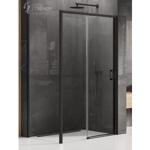 New Trendy K-1328 KABINA PRIME BLACK PROSTOKĄTNA PRZY$164CIENNA P 160x70x200 CZYSTE 6mm ACTIVE SHIELD