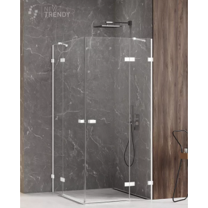 New Trendy EXK-2826 KABINA AVEXA WHITE PROSTOKĄTNA U 90x80x200 CZYSTE 6mm ACTIVE SHIELD