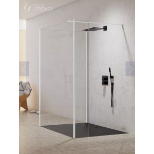 New Trendy EXK-2266 KABINA NEW MODUS WHITE WALK-IN U 120x200 CZYSTE 8mm ACTIVE SHIELD