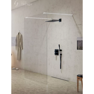 New Trendy EXK-2270 KABINA NEW MODUS WHITE WALK-IN U 130x200 CZYSTE 8mm ACTIVE SHIELD
