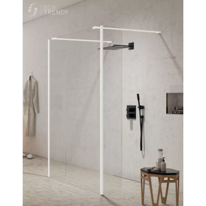 New Trendy EXK-2273 KABINA NEW MODUS WHITE WALK-IN U 110x200 CZYSTE 8mm ACTIVE SHIELD
