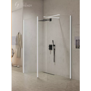 New Trendy EXK-2279 KABINA NEW MODUS WHITE WALK-IN U 100x200 CZYSTE 8mm ACTIVE SHIELD