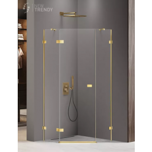 New Trendy EXK-3842 KABINA AVEXA GOLD SHINE PI$597CIOKąTNA L 90x90x200 CZYSTE 6mm ACTIVE SHIELD