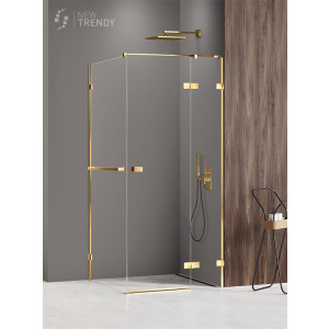 New Trendy EXK-3195 KABINA AVEXA GOLD SHINE PROSTOKĄTNA P 80x100x200 CZYSTE 6mm ACTIVE SHIELD