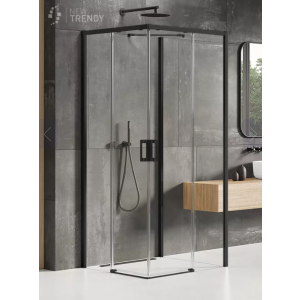 New Trendy K-1001 KABINA PRIME BLACK PROSTOKĄTNA PRZY$530CIENNA L 100x80x200 CZYSTE 6mm ACTIVE SHIELD