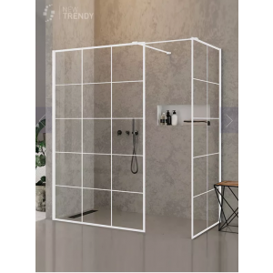 New Trendy EXK-2315 KABINA NEW MODUS WHITE WALK-IN U 170x120x200 CZYSTE 8mm ACTIVE SHIELD