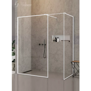 New Trendy EXK-2317 KABINA NEW MODUS WHITE WALK-IN U 120x100x200 CZYSTE 8mm ACTIVE SHIELD