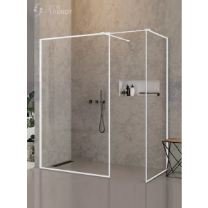 New Trendy EXK-2318 KABINA NEW MODUS WHITE WALK-IN U 120x120x200 CZYSTE 8mm ACTIVE SHIELD