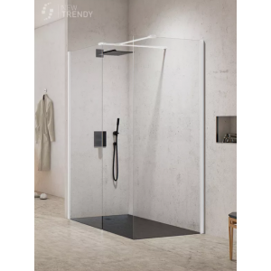 New Trendy EXK-2291 KABINA NEW MODUS WHITE WALK-IN U 120x90x200 CZYSTE 8mm ACTIVE SHIELD
