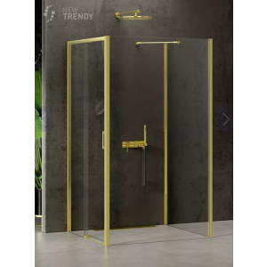 New Trendy K-1175 KABINA PRIME LIGHT GOLD PROSTOKĄTNA PRZY$143CIENNA P 110x100x200 CZYSTE 6mm ACTIVE SHIELD