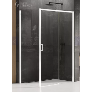 New Trendy D-0407A/D-0220B KABINA PRIME WHITE PROSTOKĄTNA P 130x90x200 CZYSTE 6mm ACTIVE SHIELD